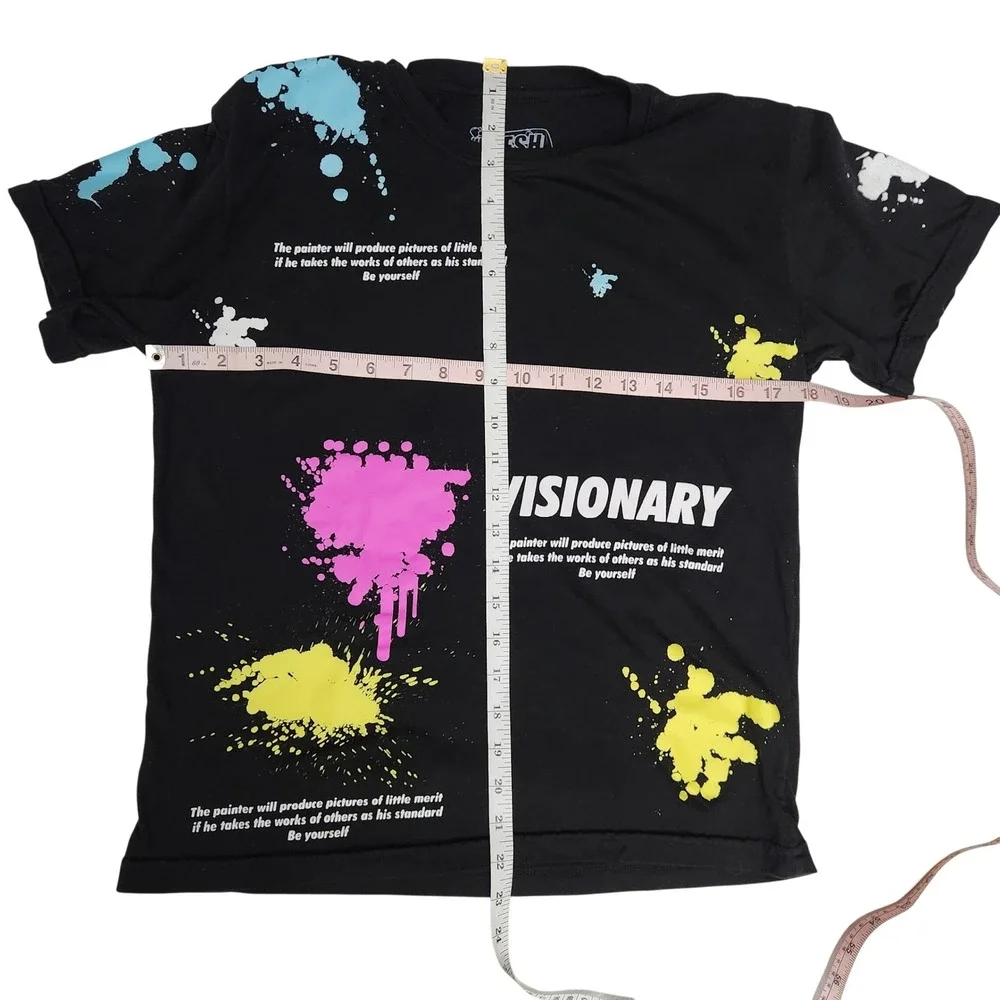 Fresh Laundry Boys Visionary Paint Splatter Graphic Tee Black Size Large